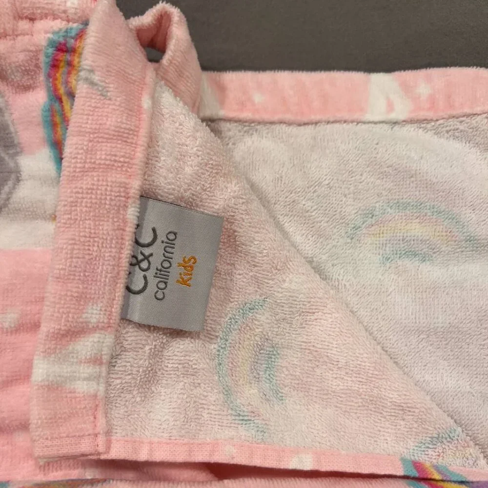 C&C California kids beach tote bag with towel inside (Cotton)🦄💗